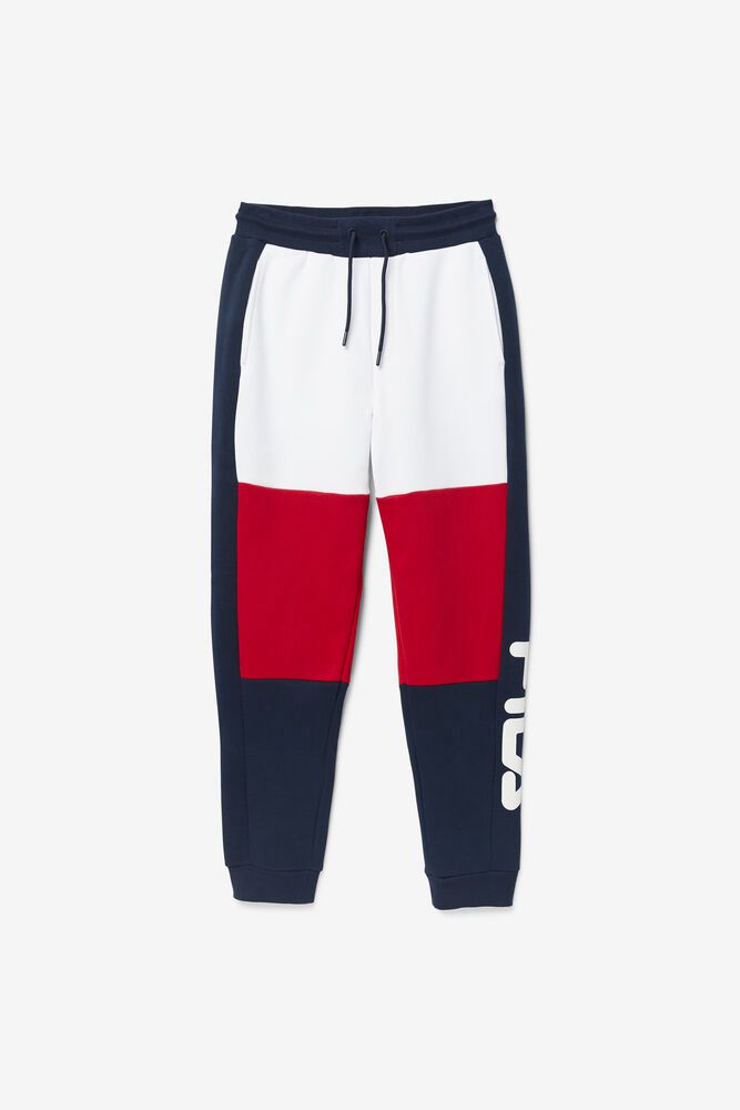 Fila Sander White/Red/Navy Pants Mens - NZ 37291-FWLZ